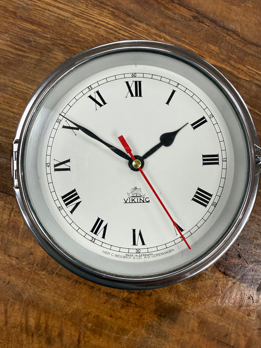 SALVAGED BRASS VIKING IVER WEILBACH SHIPS MARINE NAVIGATION RADIO CLOCK