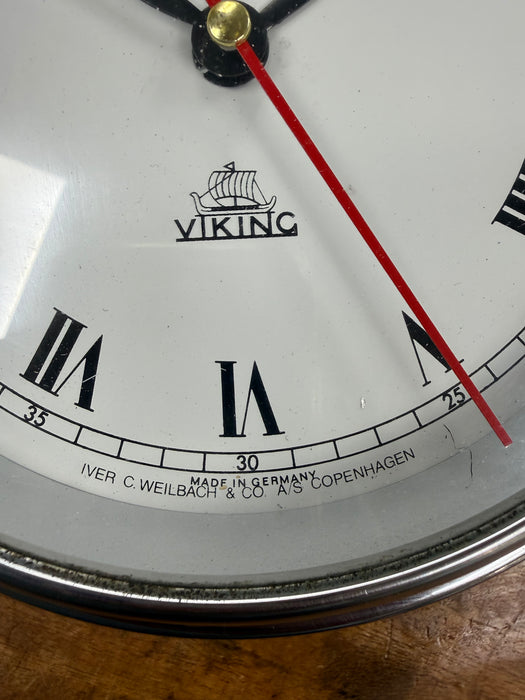 SALVAGED BRASS VIKING IVER WEILBACH SHIPS MARINE NAVIGATION RADIO CLOCK