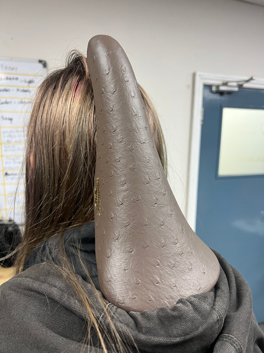 KASHIMAX Saddle AERO AX-2A Padded, Ostrich 8368 Brown, Black Base, CP Rail