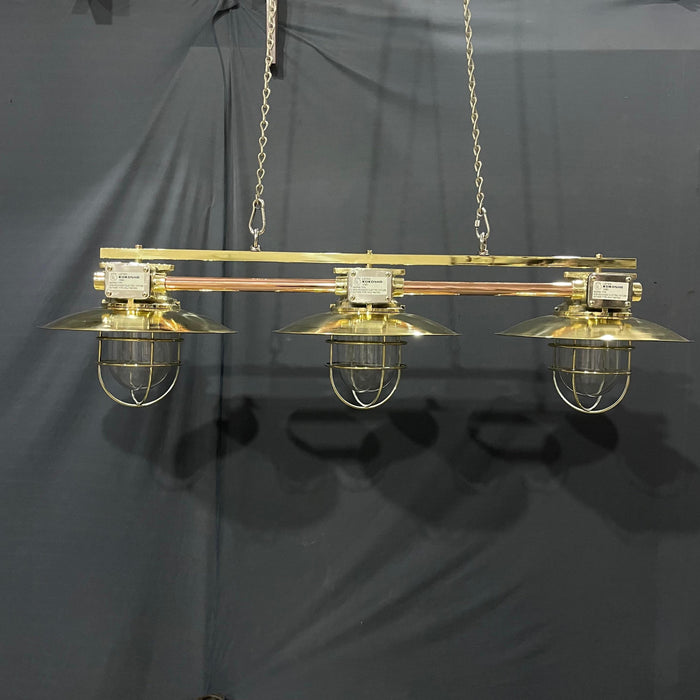 KOKOSHA CEILING LIGHT WITH BRASS SHADE Model 15-