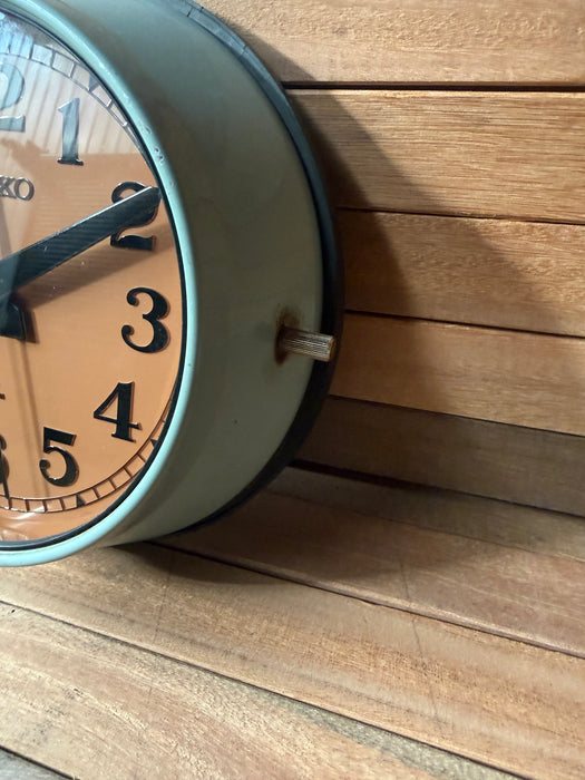 Seiko Salvaged Ships Cabin Clock – Original Green Paint Coffee Face Black Hands