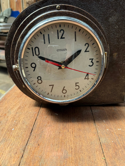 Salvaged Citizen Double Sided Clock – Special aged-patina Edition