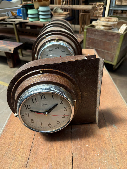 Salvaged Citizen Double Sided Clock – Special aged-patina Edition