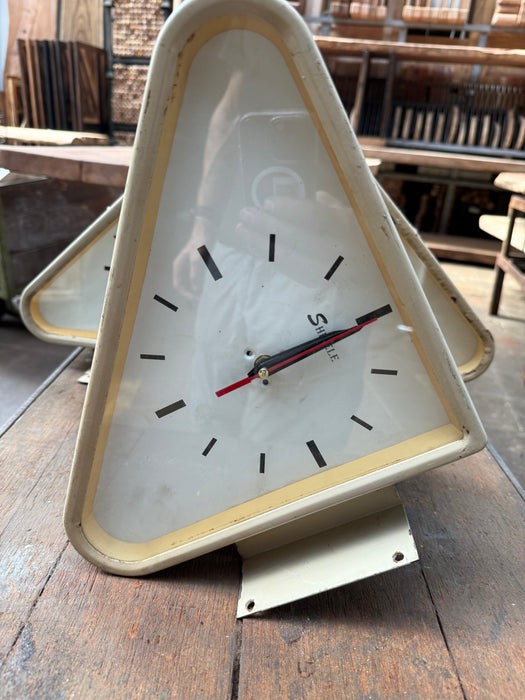 Salvaged Ships Passageway Triangle Slave Clock (Original Condition Quarz Converted)