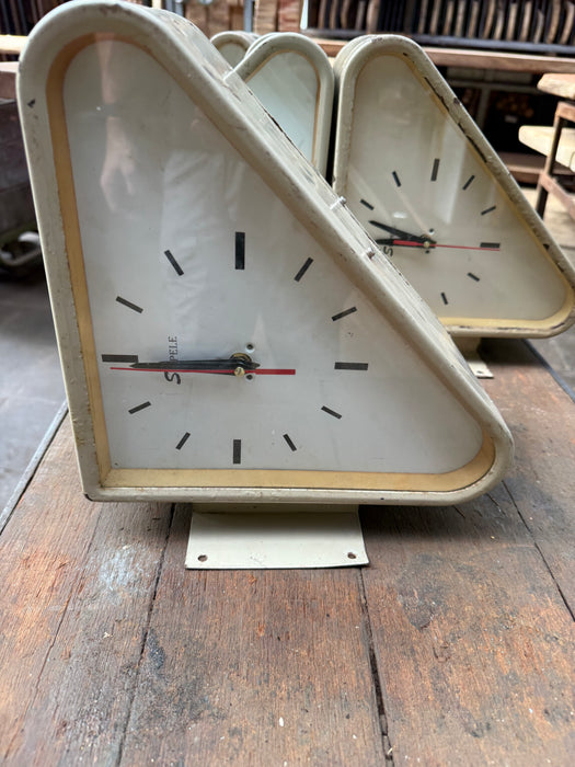 Salvaged Ships Passageway Triangle Slave Clock (Original Condition Quarz Converted)