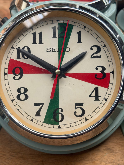 Salvaged SEIKO Radio Dial Clock Original Green