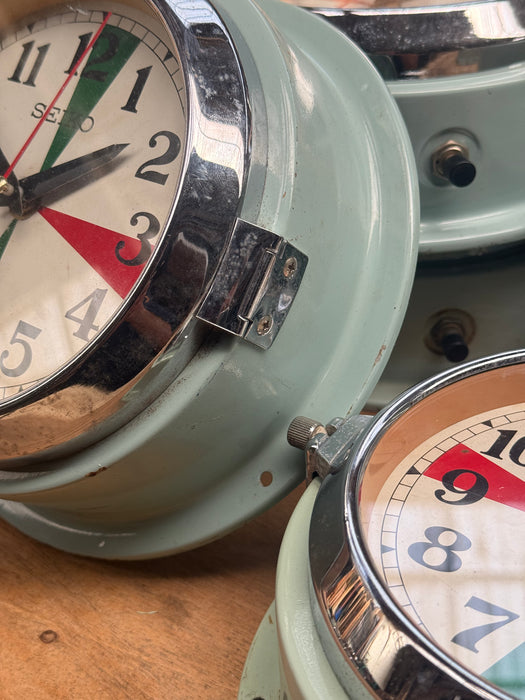 Salvaged SEIKO Radio Dial Clock Original Green