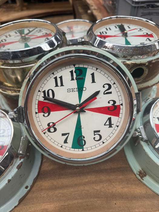 Original Salvaged Seiko Radio Dial ships Clock Aged and Battered