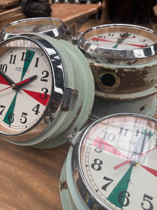 Original Salvaged Seiko Radio Dial ships Clock Aged and Battered