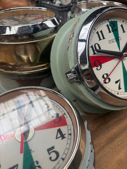 Original Salvaged Seiko Radio Dial ships Clock Aged and Battered