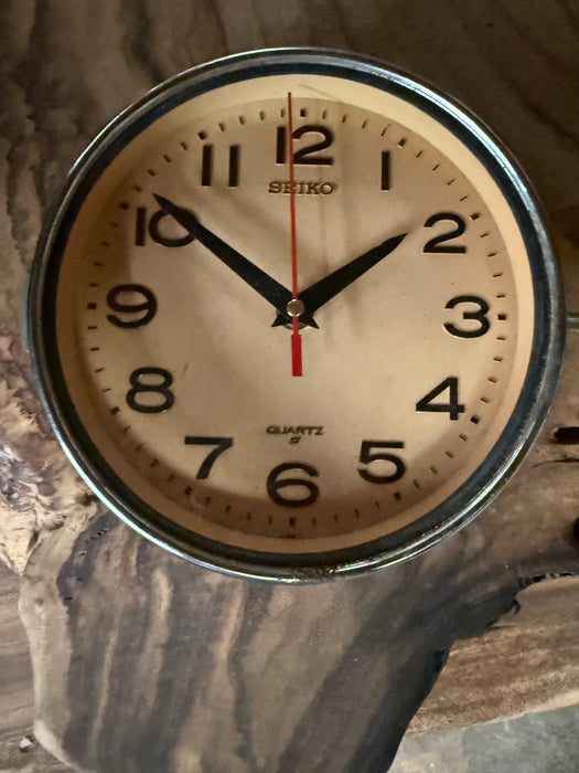 Reclaimed Seiko ships wall clock with chrome finish