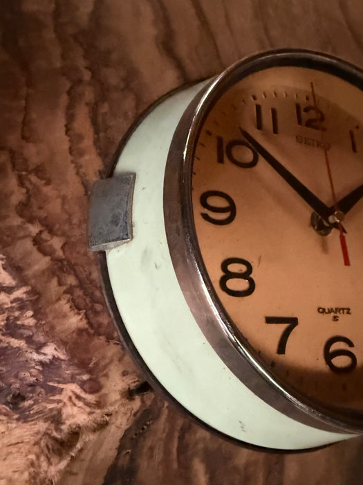 Reclaimed Seiko ships wall clock with chrome finish