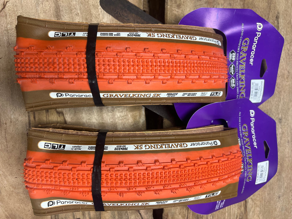 PANARACER GRAVEL KING SK TLC GRAVEL TYRE 700X32C ORANGE/TAN