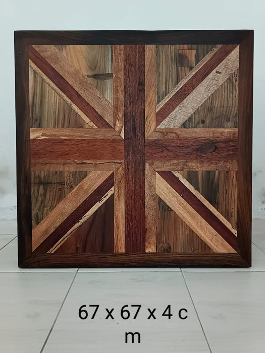 Wild Roots Salvaged Woods Collage  Flags Table 001 70cm