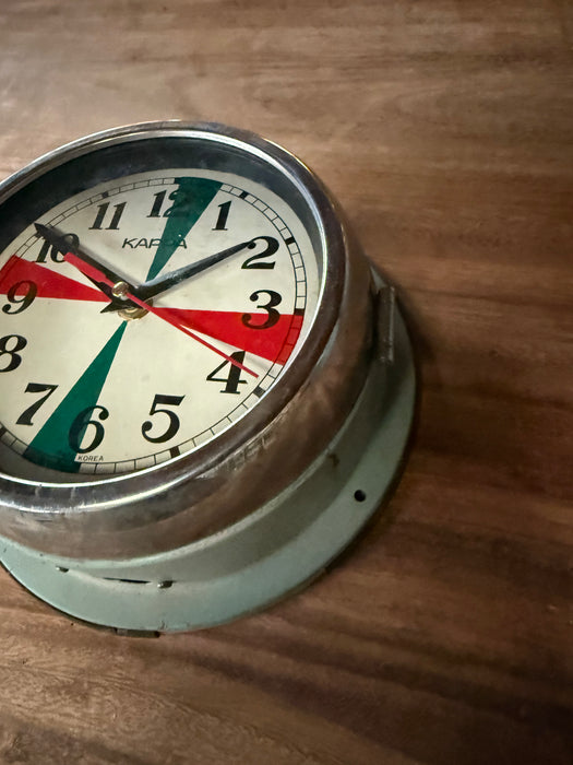 Original Kappa Radio Dial Salvaged Ships Clock Original green