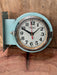 Seiko double-sided ship's clock, green, white face, narrow – photo 1