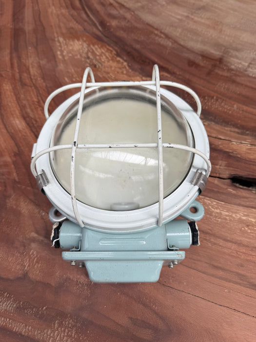 Reclaimed Kokosha Steel Marine Bulkhead Wall or Ceiling Light