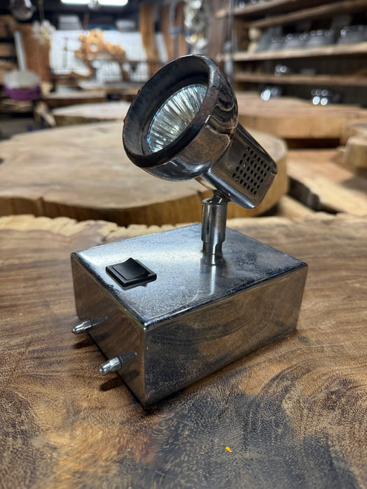 Salvaged Aqua Signal wall lamp