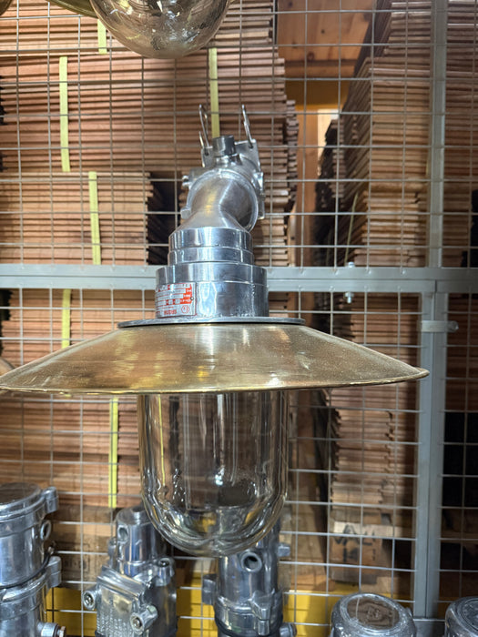 Salvaged Aluminium Angled Wall light with copper Shade