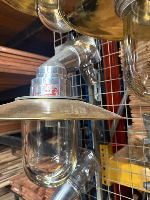 Salvaged Aluminium Angled Wall light with copper Shade