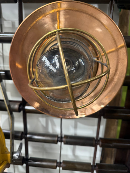 Salvaged Brass Kokosha Passage Light with Copper shade