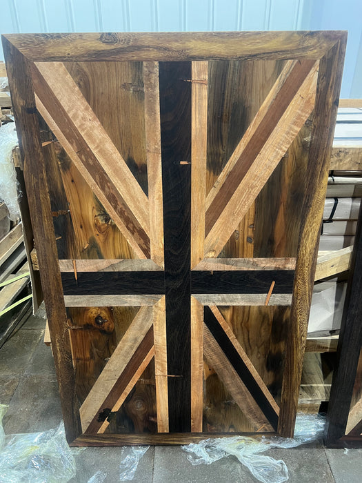 Wild Roots Salvaged Woods Collage  Flags Table 004 1.3m