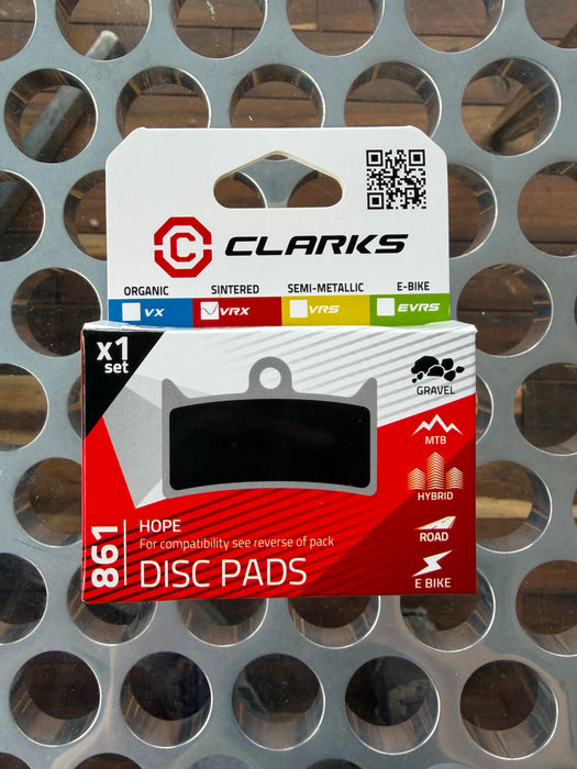 Final Clearance got to go Clarks VRX861 Sintered Disc Brake Pads - Hope E4