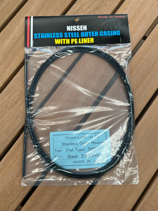 NISSEN 4mm Stainless Outer w/liner for Shifter 2,000mm, BLACK