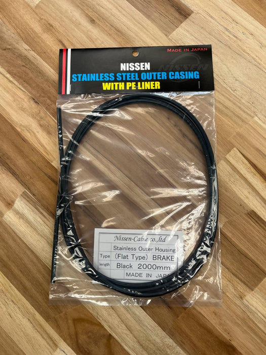 NISSEN 5mm Stainless Outer w/liner for Brake 2,000mm, BLACK