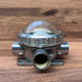 Low-profile salvaged marine bulkhead light, side view