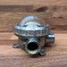 Salvaged mini marine bulkhead light in polished aluminium with clear glass dome