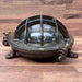 Salvaged round bulkhead light, alternate angle showing mounting