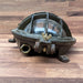 Salvaged iron bulkhead light, genuine ship salvage condition detail