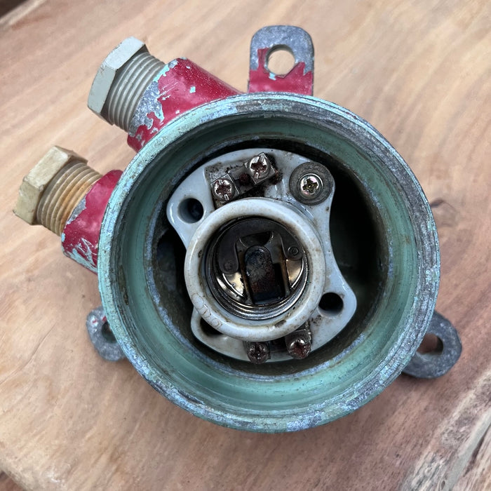 Salvaged Industrial Ceiling Light with Shade