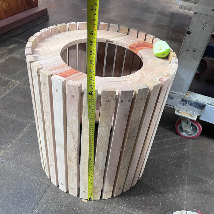 Slatted Circular Hardwood Bin