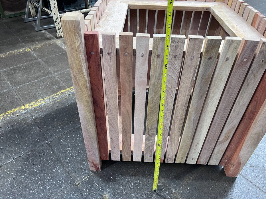 Slatted Square Hardwood Bin