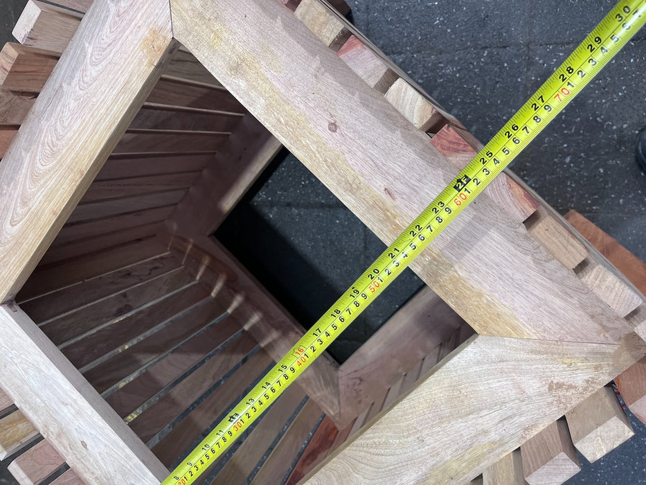 Slatted Square Hardwood Bin