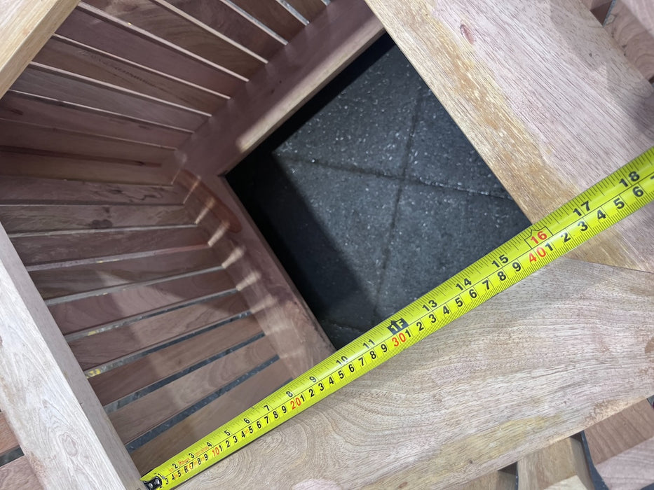 Slatted Square Hardwood Bin
