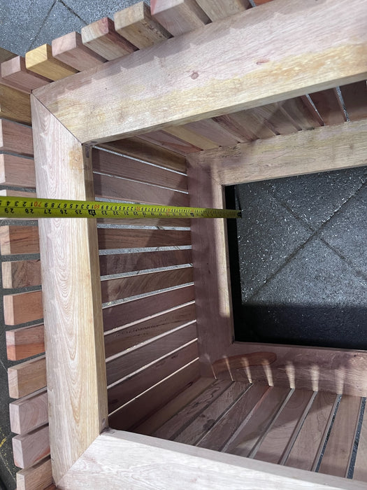 Slatted Square Hardwood Bin