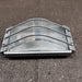 Aluminium marine bulkhead light with curved bar guard and ribbed glass