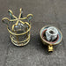 Salvaged Palazzoli brass passageway light, side view with two cable entries