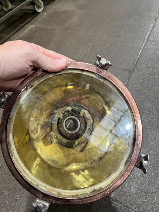 Salvaged Brass & Stainless Steel Marine Spotlight – E40