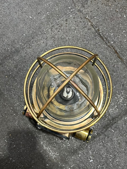 Salvaged Kokosha 16M1 Brass Marine Cage Light