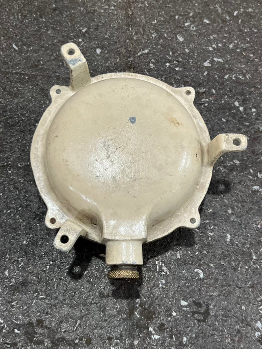 Salvaged Aluminium Marine Bulkhead Light - Cream Cage Wall or Ceiling Light