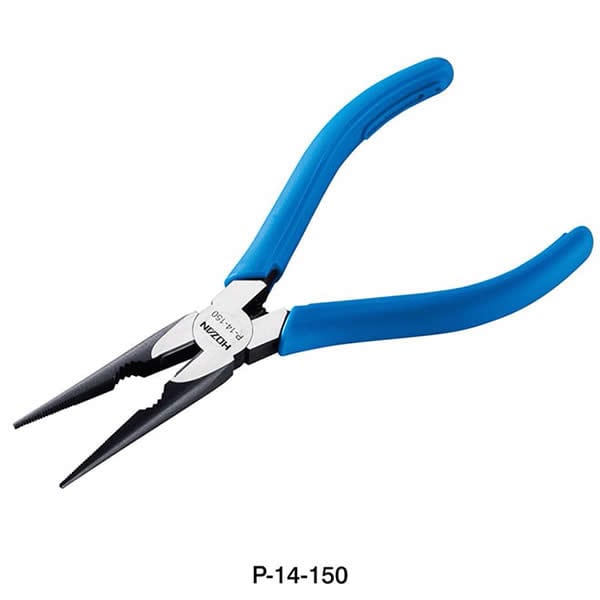 Hozan P-14-150 Long nose pliers with side cutter 163mm in length