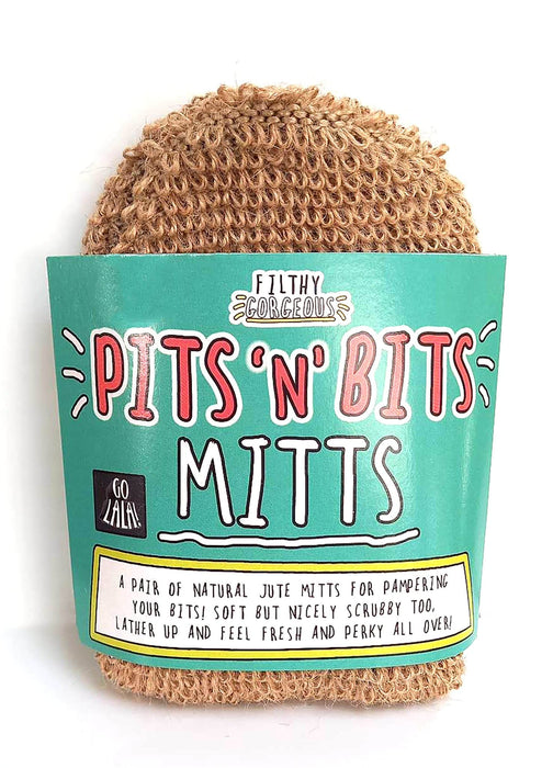 Pits 'N' Bits Mitts - Natural Jute Bath Mitts