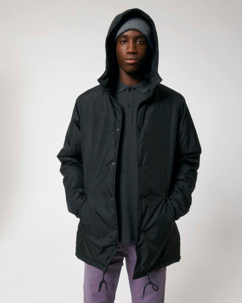 Unisex Padded Parka Jacket - Black