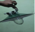Salvaged ALUM CEILING LIGHT WITH SHADE JTC-59