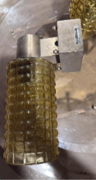 Salvaged Brass wall light Yellow Glass P-63 Burton Weir