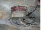 Salvaged BRASS HANGING SECURITY LAMP WITH HANDLE JTC-03